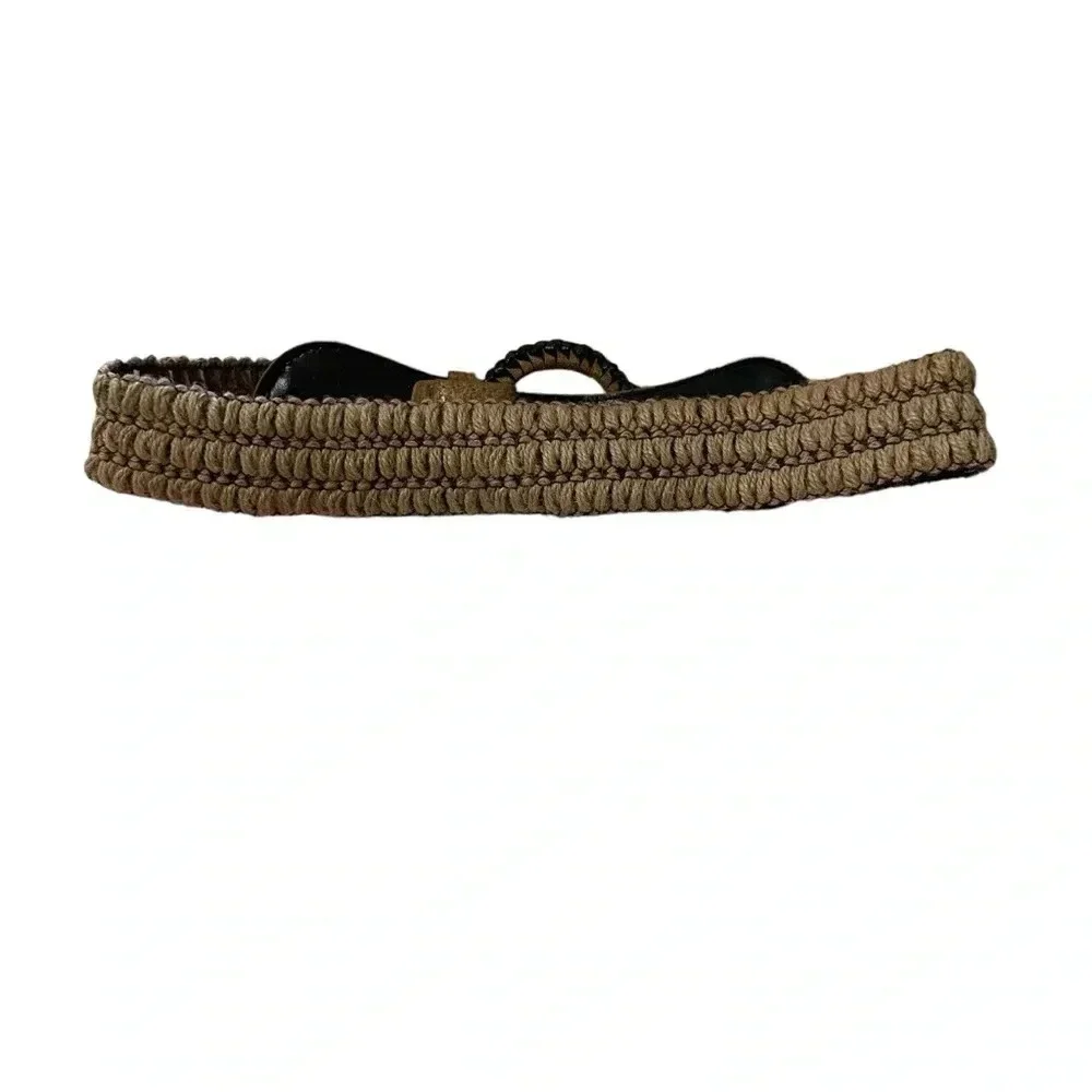 Vintage boho women's stretch brown belt